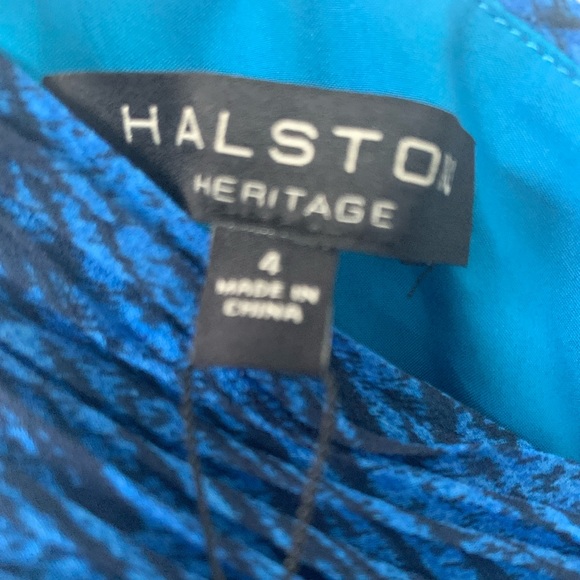 NEW HALSTON HERITAGE Ruched One-Shoulder PLEATED DRESS Size 4 BLUE NORDSTROM - Picture 7 of 10